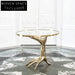 Modern Brass Glass Accent Side Coffee Table for Living Room Cafe