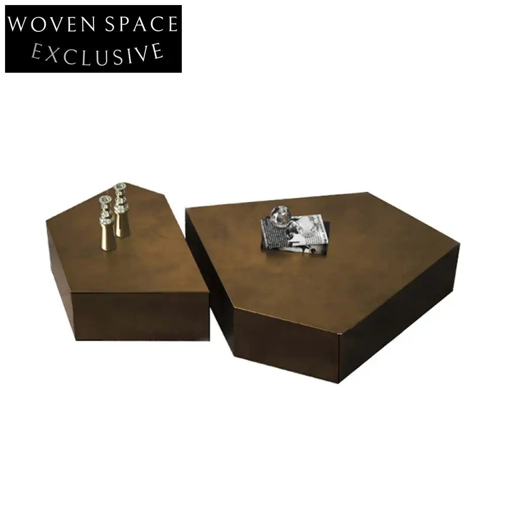 Modern Brass Irregular Metal Frame Nordic Living Room Accent Coffee Table