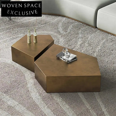 Modern Brass Irregular Metal Frame Nordic Living Room Accent Coffee Table