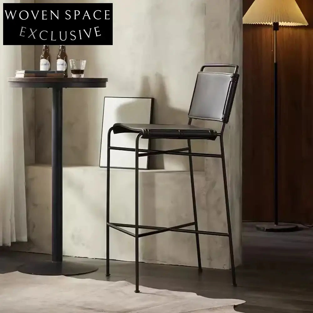 Modern Brown Faux Leather Counter Height Bar Stool for Kitchen Dining Home