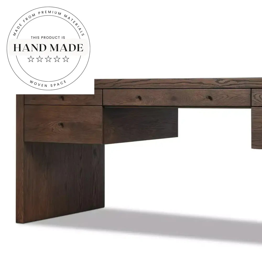 Modern Brown Presidential Solid Wood Executive Secretary Office Desk