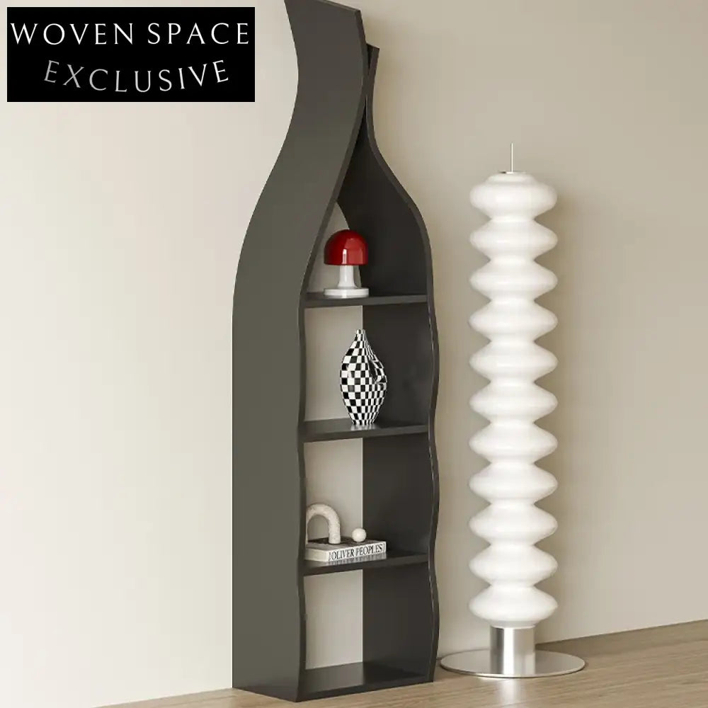 Modern Brown Solid Wood Four-Layer Display Shelf Cabinet for Home Decor