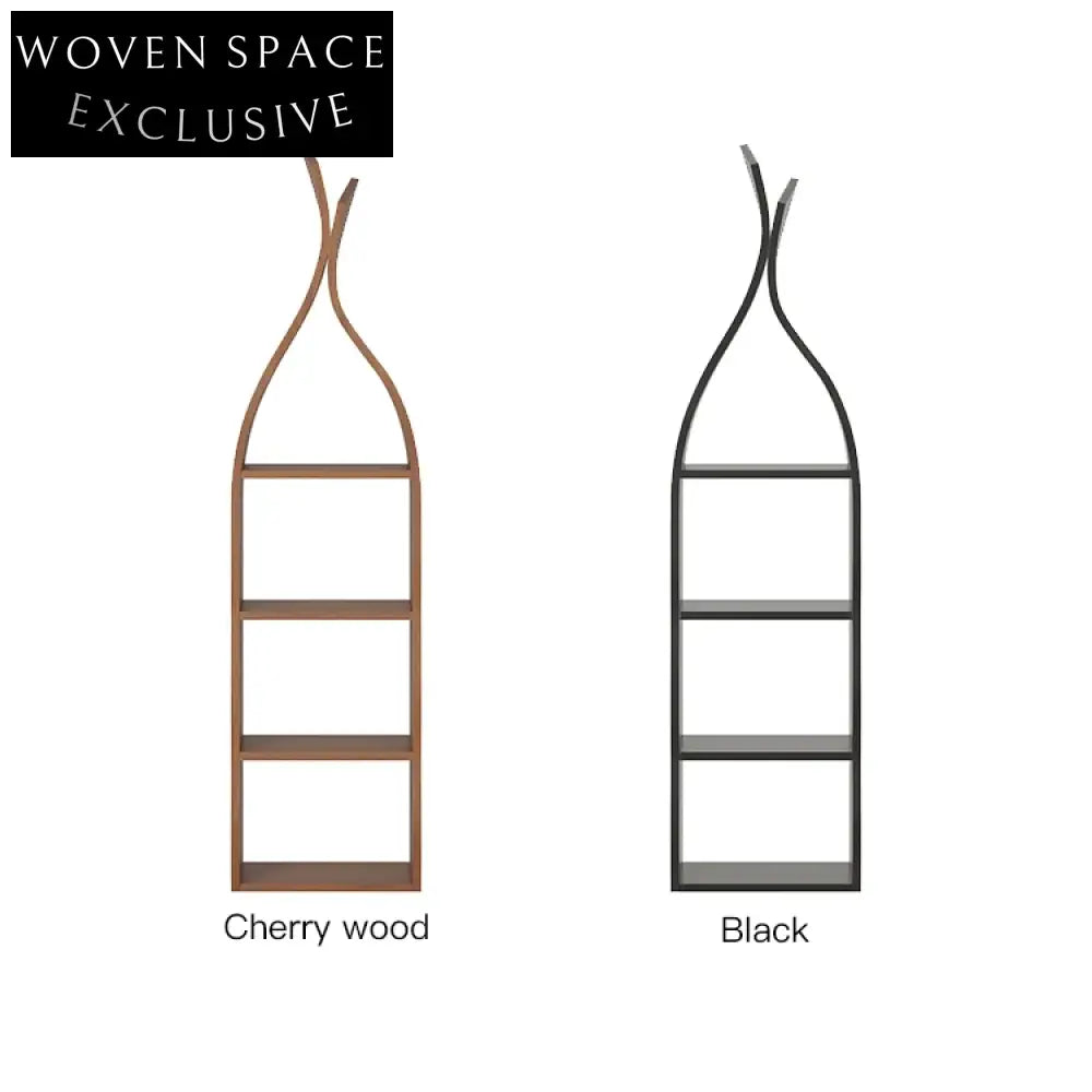 Modern Brown Solid Wood Four-Layer Display Shelf Cabinet for Home Decor