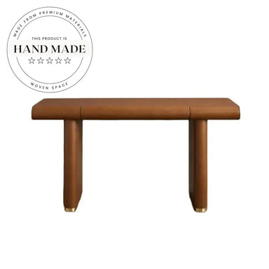 Modern Burl Wood and Leather Executive Office Writing Desk