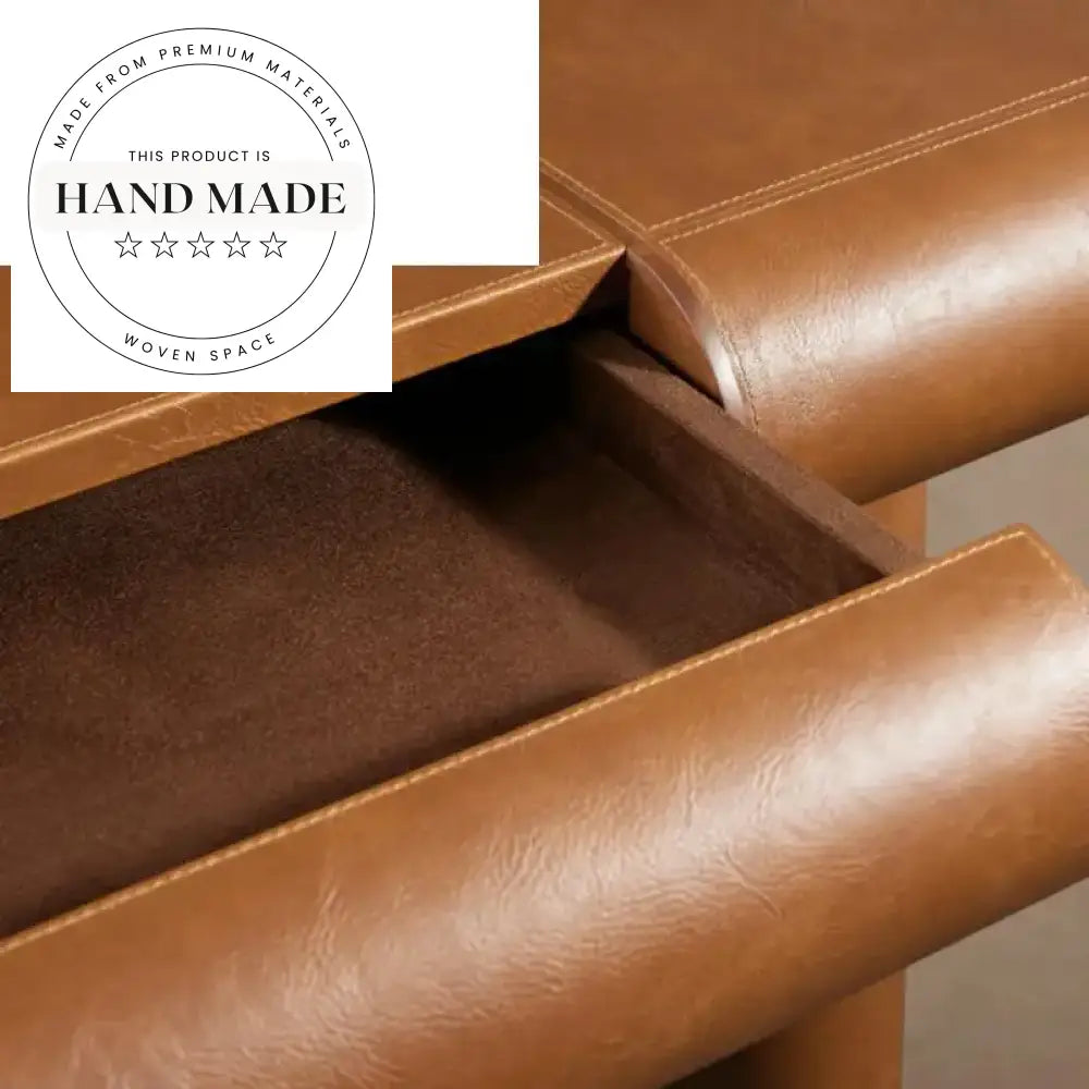 Modern Burl Wood and Leather Executive Office Writing Desk