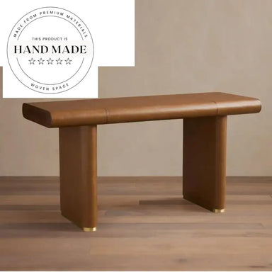 Modern Burl Wood and Leather Executive Office Writing Desk