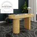 Modern Burl Wood Executive Office Table and Nordic Vanity Writing Desk