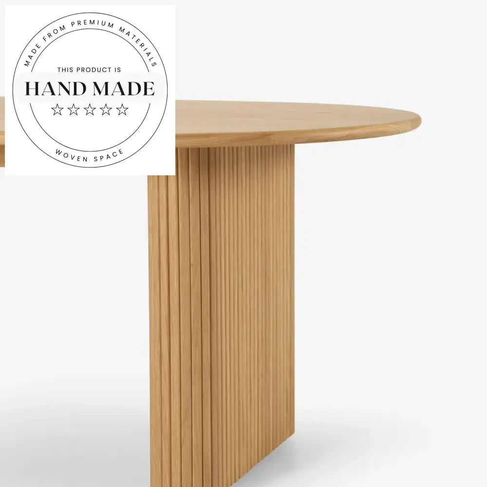 Modern Burlywood Solid Wood Nordic Round Rectangle Dining Table