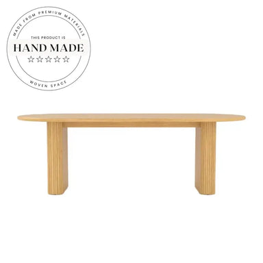 Modern Burlywood Solid Wood Nordic Round Rectangle Dining Table