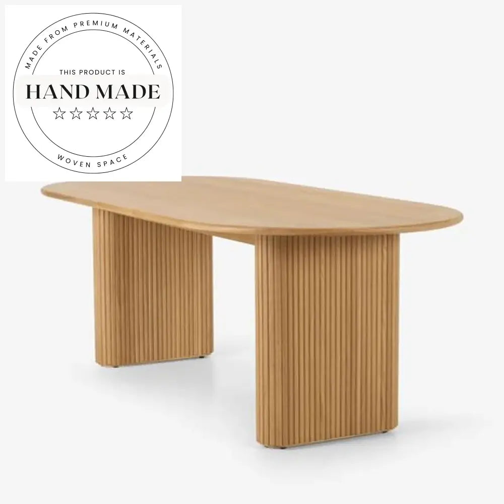 Modern Burlywood Solid Wood Nordic Round Rectangle Dining Table