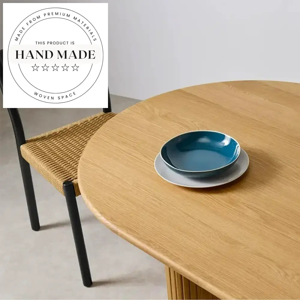 Modern Burlywood Solid Wood Nordic Round Rectangle Dining Table