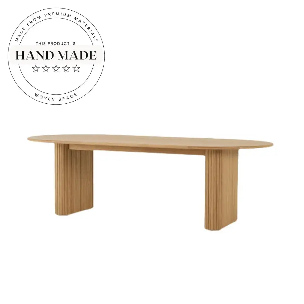 Modern Burlywood Solid Wood Nordic Round Rectangle Dining Table