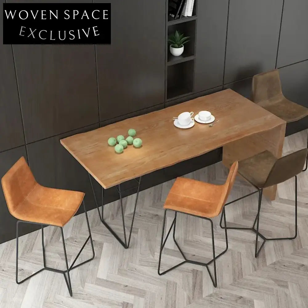 Modern Cafe Restaurant Dining Chair with Brown PU Leather & Chrome Legs