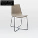 Modern Cafe Restaurant Dining Chair with Brown PU Leather & Chrome Legs
