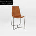 Modern Cafe Restaurant Dining Chair with Brown PU Leather & Chrome Legs