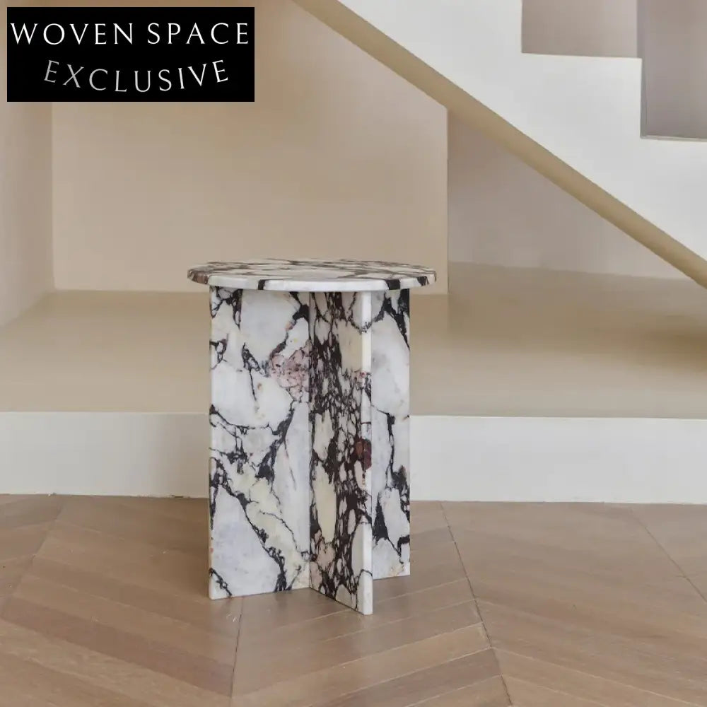 Modern Calacatta Viola Marble Living Room Corner Accent Coffee Table