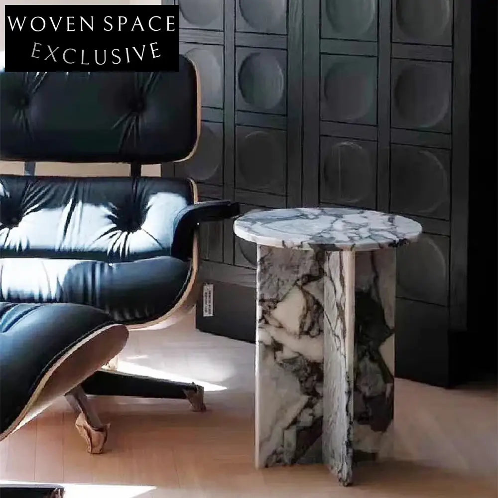 Modern Calacatta Viola Marble Living Room Corner Accent Coffee Table