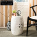 Modern Ceramic Drum Stool - Round Side Table for Indoor Outdoor Decor