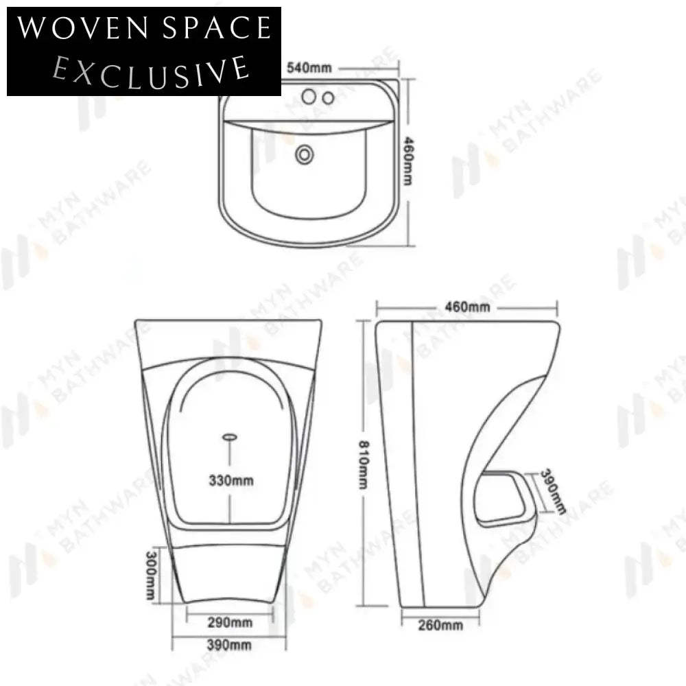Modern Ceramic Pedestal Square Wudu Foot Wash Basin for Bathrooms