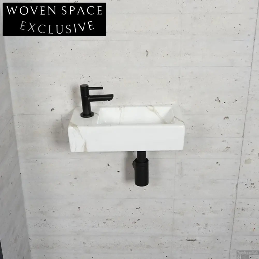 Modern Ceramic Wall Hung Mounted Bathroom Sink - Space-Saving Lave-Mains Washbasin