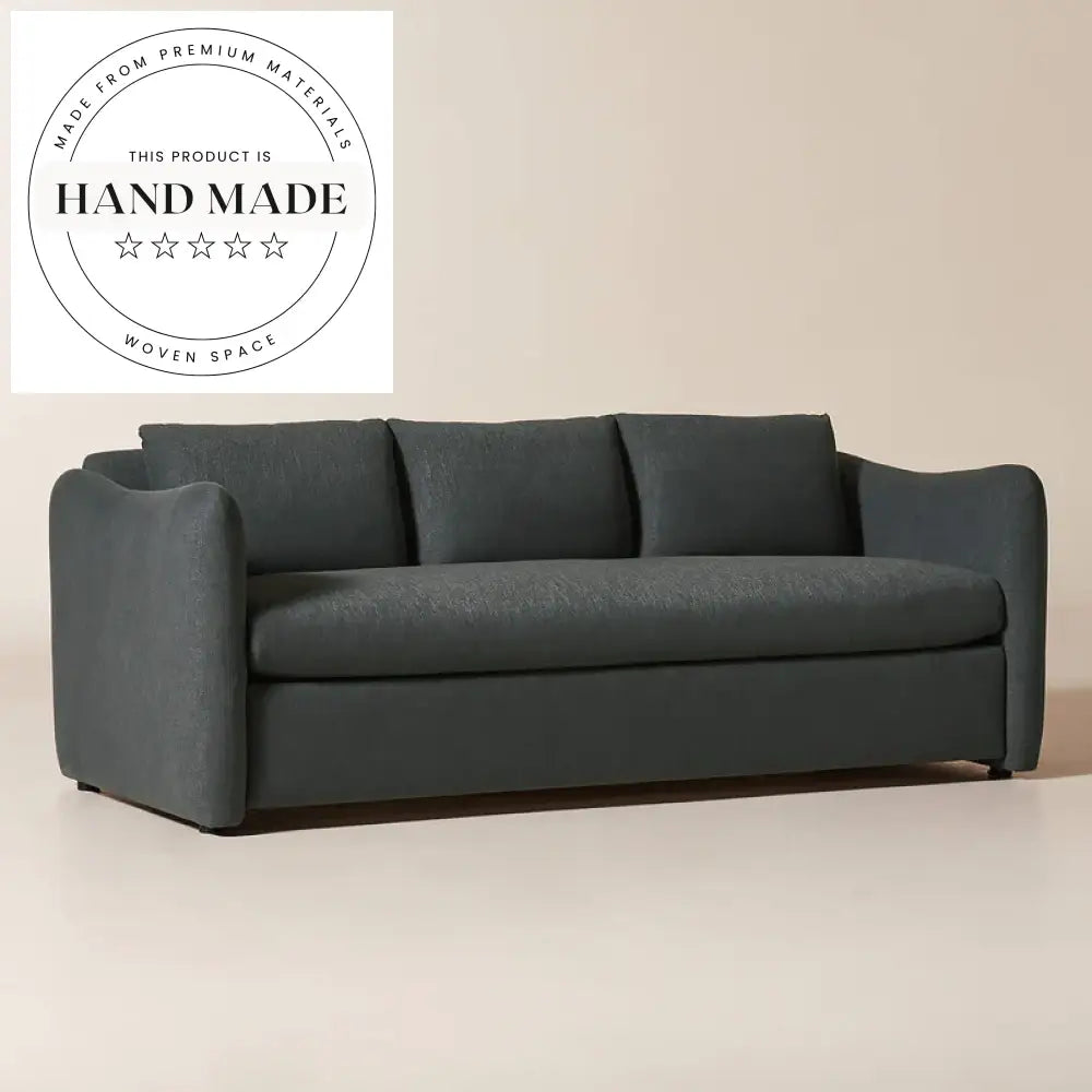 Modern Charcoal Grey Performance Fabric Folding Convertible Sleeper Sofa