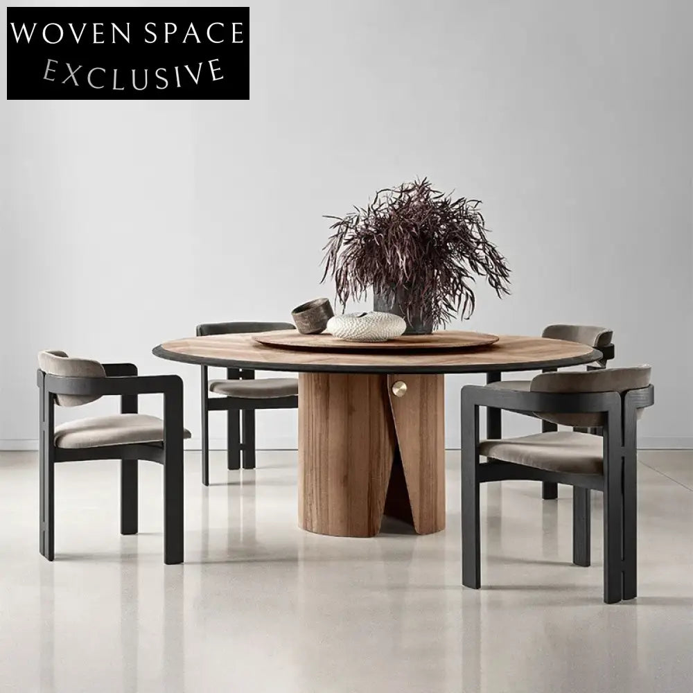 Modern Chinese Solid Wood Dining Chair with Armrests, Upholstered Velvet Backrest