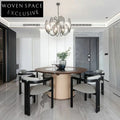 Modern Chinese Solid Wood Dining Chair with Armrests, Upholstered Velvet Backrest
