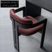 Modern Chinese Solid Wood Dining Chair with Armrests, Upholstered Velvet Backrest