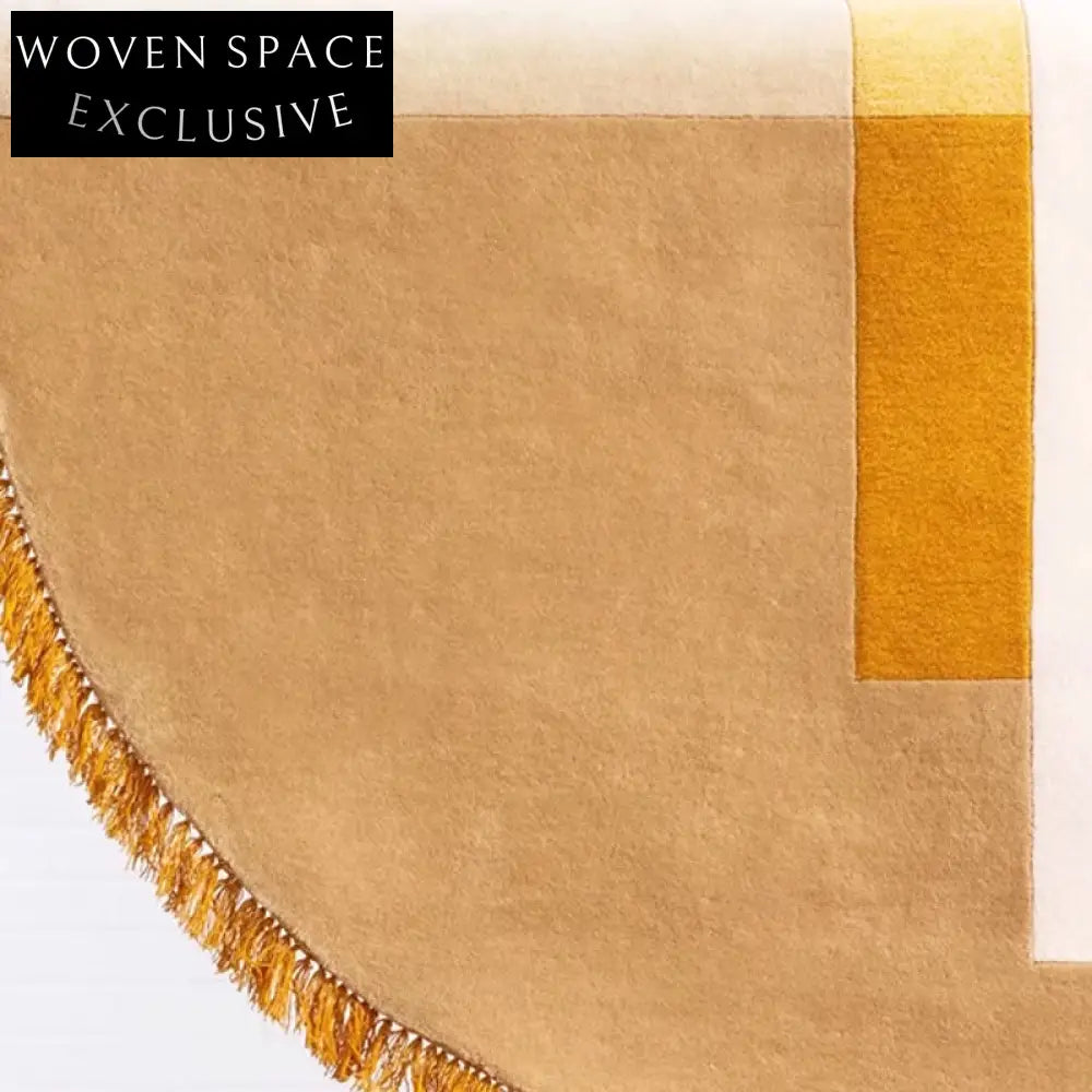 Modern Circular Area Rug, Hand-Tufted Polyester, Luxury Living Room Carpet