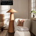 Modern Circular Rattan Frame Floor Lamp, Brown Lampshade, Elegant Bedroom Chandelier Lighting