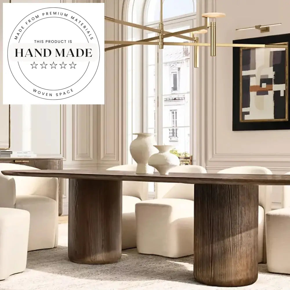 Modern Ciro Rectangular Solid Wood 6 Seater Dining Table