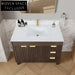 Modern Classic 42-Inch Antique Brown Wood Bathroom Vanity with Ample Storage