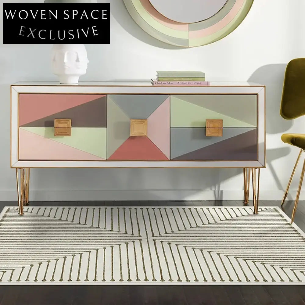 Modern Classic Hand-Tufted Polyester Area Rug for Living Room Bedroom Decor