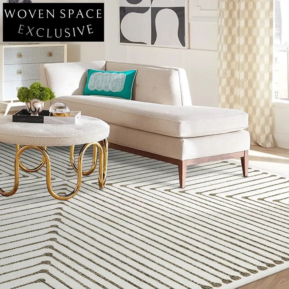 Modern Classic Hand-Tufted Polyester Area Rug for Living Room Bedroom Decor