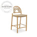 Modern Classic Outdoor Dining Woven Rattan Bar Stool Solid Wood Chair