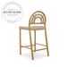 Modern Classic Outdoor Dining Woven Rattan Bar Stool Solid Wood Chair