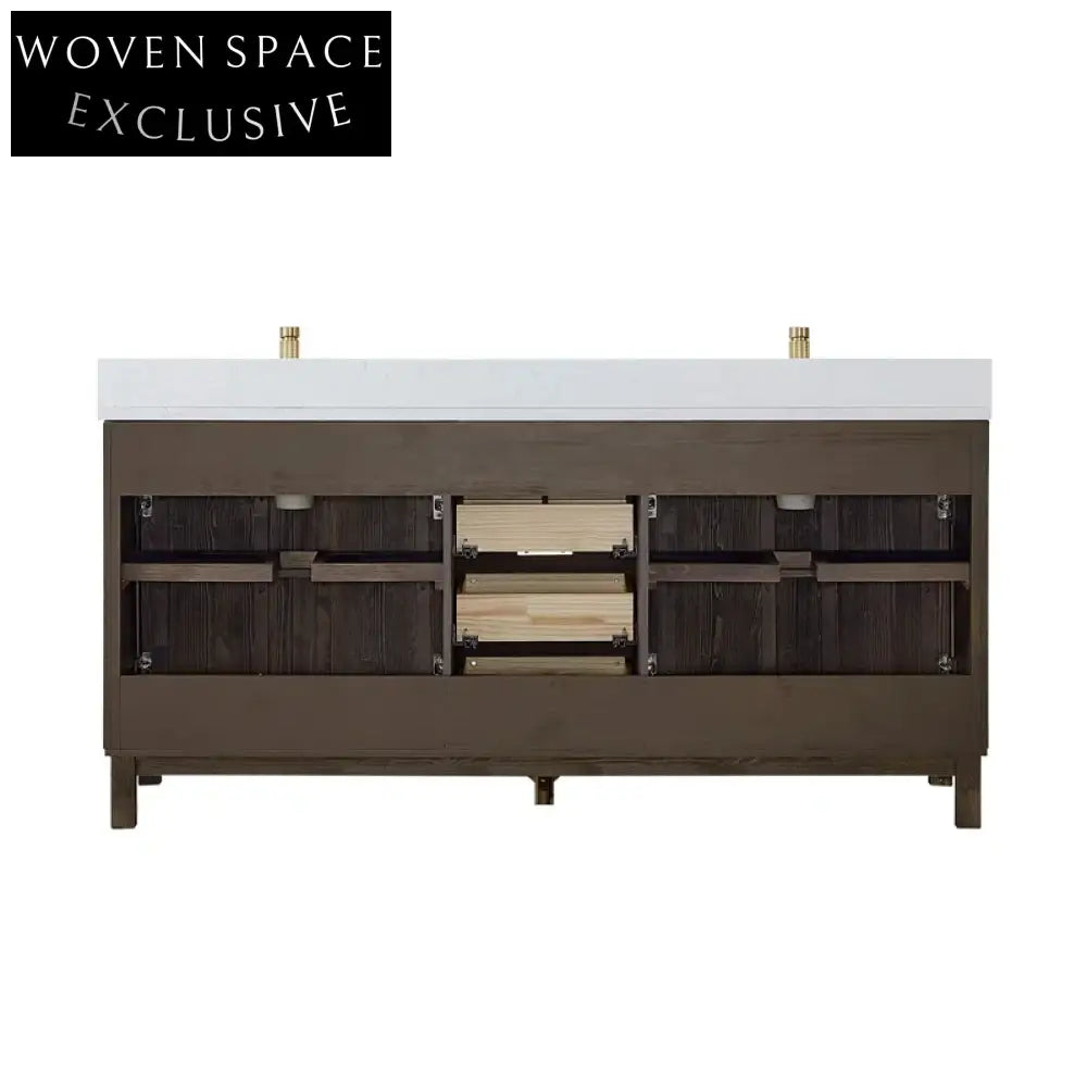 Modern Classic Solid Wood Double Sink Bathroom Vanity Cabinet with Storage