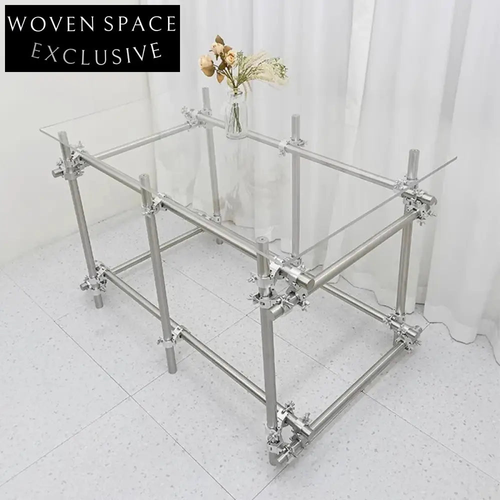 Modern Clear Acrylic Console Table with Stainless Steel Base, Entryway Table