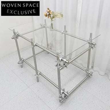 Modern Clear Acrylic Console Table with Stainless Steel Base, Entryway Table