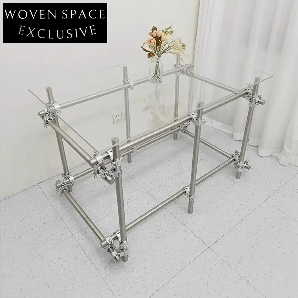 Modern Clear Acrylic Console Table with Stainless Steel Base, Entryway Table