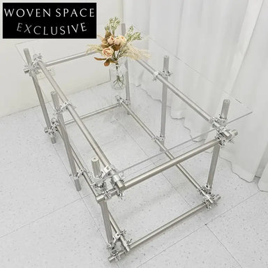 Modern Clear Acrylic Console Table with Stainless Steel Base, Entryway Table