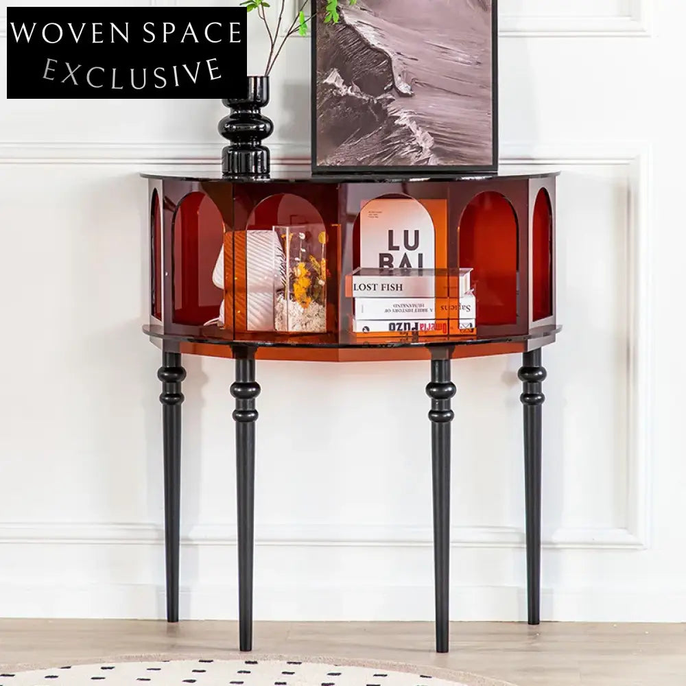 Modern Clear Acrylic Cube Console Table for Living Room Entryway