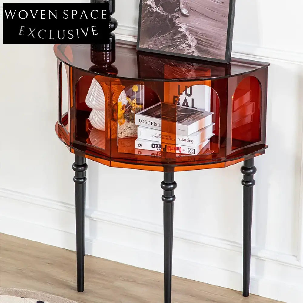 Modern Clear Acrylic Cube Console Table for Living Room Entryway