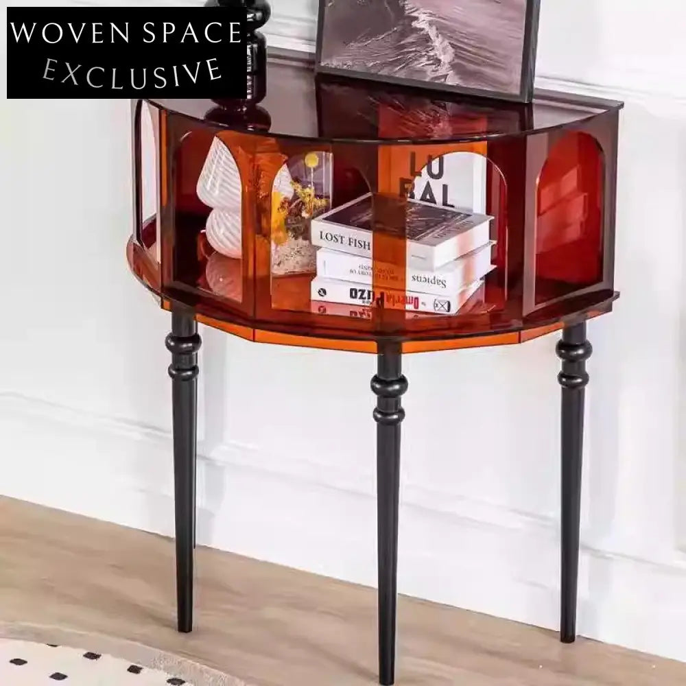 Modern Clear Acrylic Cube Console Table for Living Room Entryway