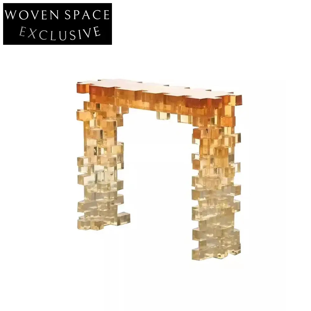 Modern Clear Acrylic Cube Console Table - Stylish Entryway Display Table