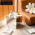 Modern Clear Acrylic Cube Side Table, Elegant Square Design Home Coffee Table