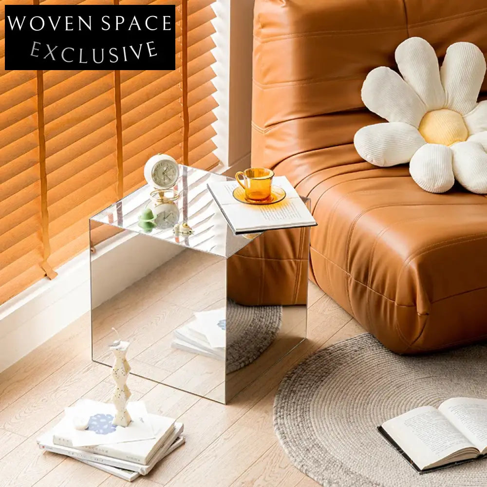 Modern Clear Acrylic Cube Side Table, Elegant Square Design Home Coffee Table