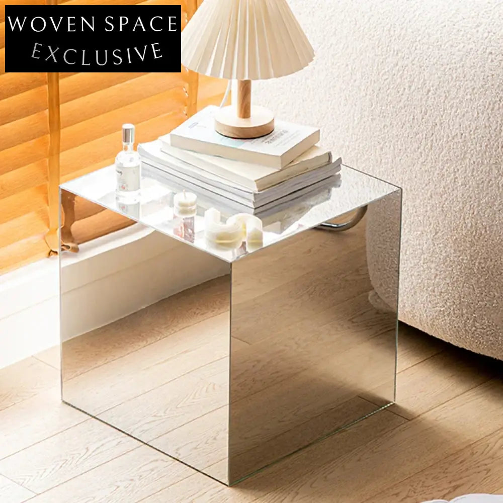 Modern Clear Acrylic Cube Side Table, Elegant Square Design Home Coffee Table