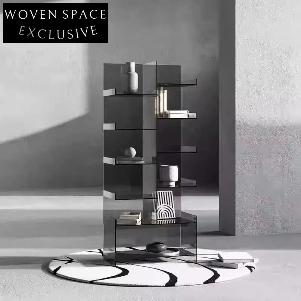 Modern Clear Acrylic Display Bookshelf Cabinet for Living Room Office Bedroom