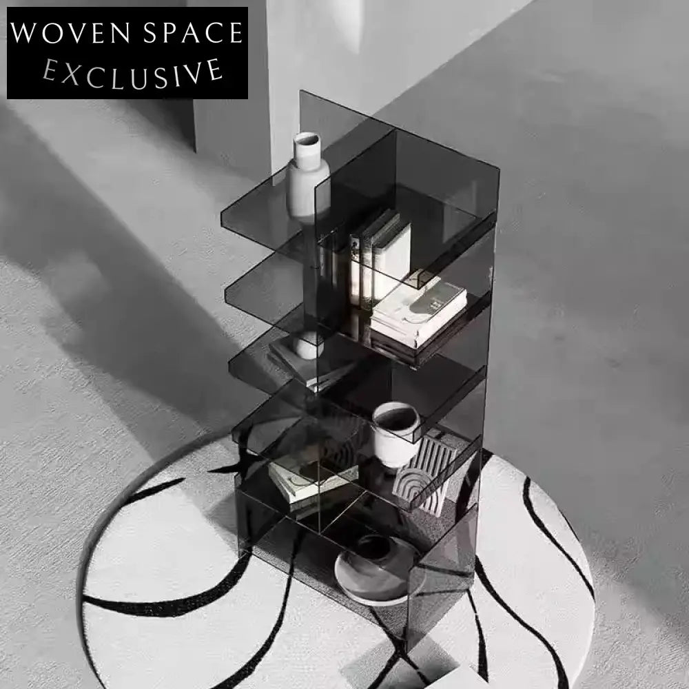 Modern Clear Acrylic Display Bookshelf Cabinet for Living Room Office Bedroom